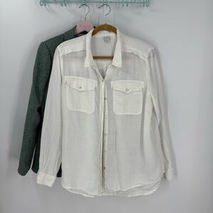 Sundance Catalog 100% linen White Button Down “Favorite Linen Shirt XL